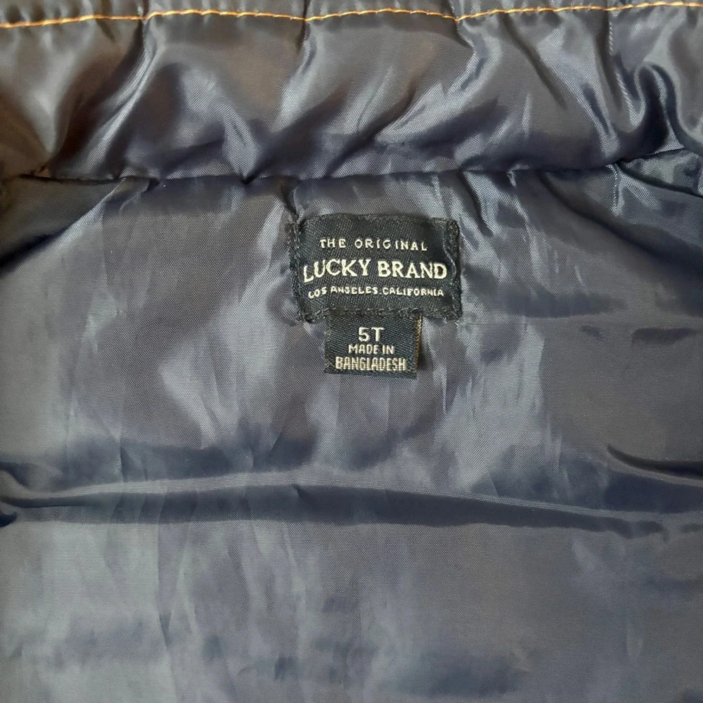Lucky Brand Boys 5T Puffer Vest with Pockets‎ Orange and Blue